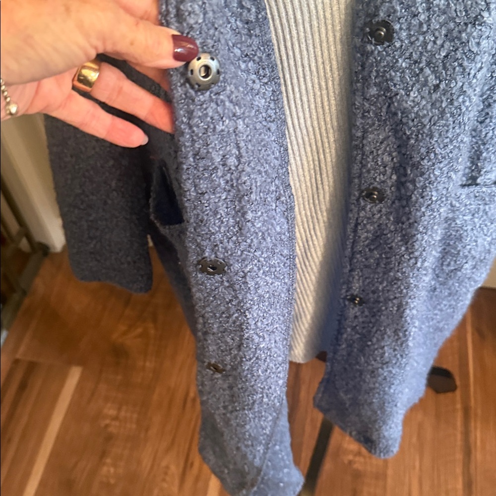Lisa Rinna Collection Blue Textured Blazer - Picture 2 of 10